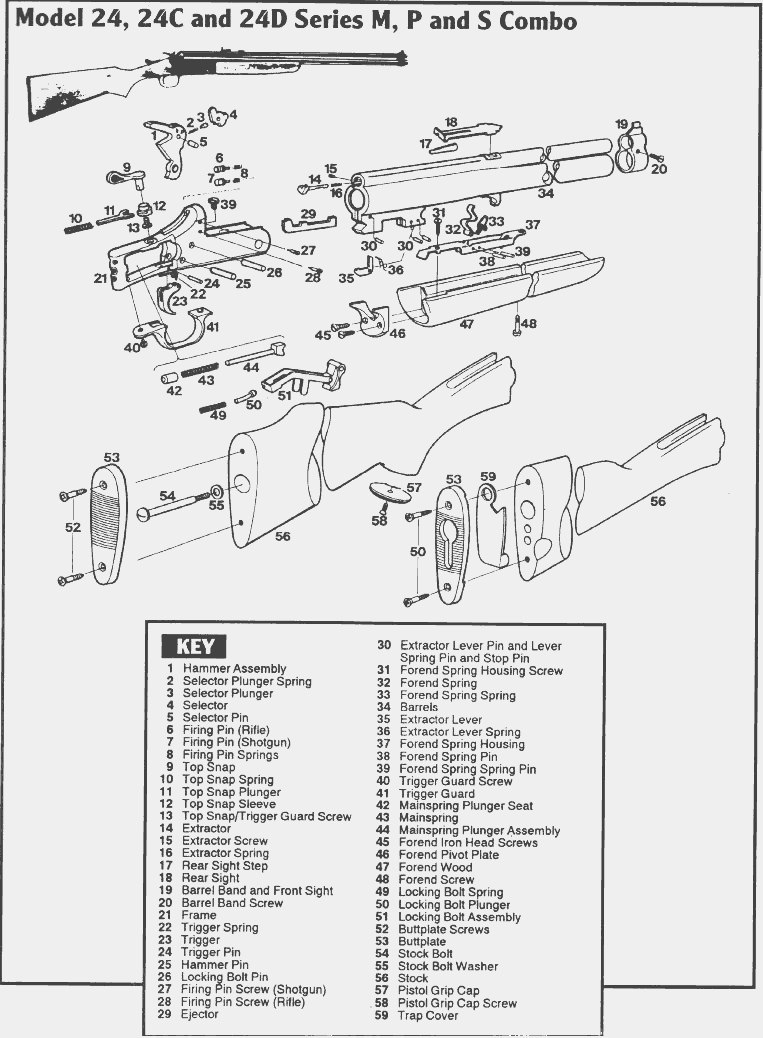 savage model 24 gun parts